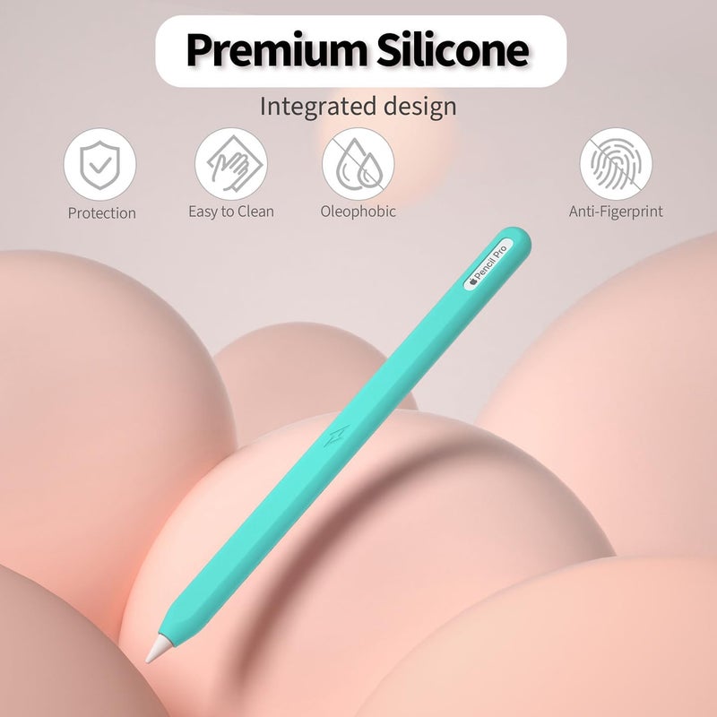 AKSHFETH Ultra Thin Protective Pencil Cover for Apple Pencil Pro &Apple Pencil 2nd Gen Silicone Case Sleeve Compatible with Apple Pencil Pro (Mint) - Image 2